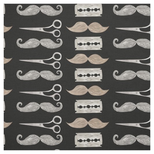 Waterverf Mustache Pattern Barber Shop by Yard Stof (Swatch)