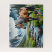 Waterverf Mustang Horse Legpuzzel (Verticaal)