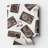 Waterverf muziek luidsprekers Sepia Pattern Blikjeskoeler (Achterkant)