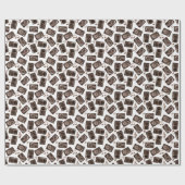 Waterverf muziek luidsprekers Sepia Pattern Cadeaupapier (Vlak)