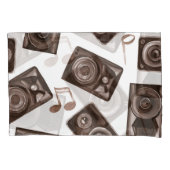 Waterverf muziek luidsprekers Sepia Pattern Kussensloop (Voorkant)