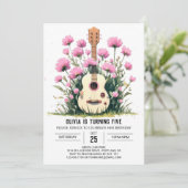 Waterverf Muziek Magic Guitar Verjaardag Kaart (Staand voorkant)