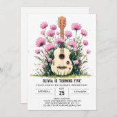 Waterverf Muziek Magic Guitar Verjaardag Kaart (Voorkant / Achterkant)