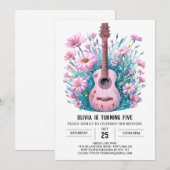 Waterverf Muziek Magic Guitar Verjaardag Kaart (Voorkant / Achterkant)