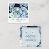 Waterverf muziekinstrumenten vierkante visitekaartje (Voorkant / Achterkant)