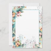 Waterverf muzieknoten en bloemen kaart (Voorkant)