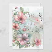 Waterverf muzieknoten en bloemen kaart (Achterkant)