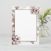 Waterverf muzieknoten en bloemen kaart (Staand voorkant)