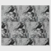 Waterverf Muzieknoten rond het blad Piano Art Cadeaupapier (Vlak)