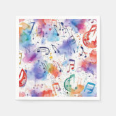 Waterverf muzieknoten servet (Voorkant)