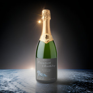 Waterverf Mysterieus Paard ELKE Volwassene Verjaar Sparkling Wijnetiket