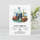 Waterverf Mystery Lab Scientist Verjaardag Kaart (Staand voorkant)