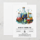 Waterverf Mystery Lab Scientist Verjaardag Kaart (Voorkant / Achterkant)