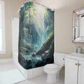 Waterverf Mystic Forest waterval Douchegordijn (In situ)