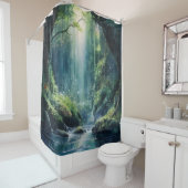 Waterverf Mystic Forest waterval Douchegordijn (In situ)