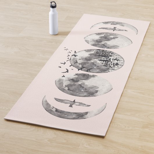 Waterverf Mystical Forest Lunar Moon Phases Name Yogamat (In situ)