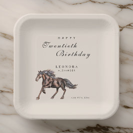 Waterverf Mystiek Paard ELKE verjaardagsfeestje Papieren Bordje