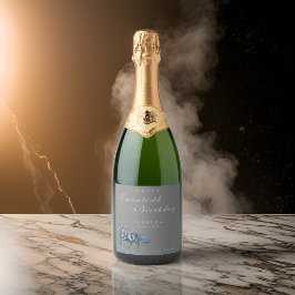 Waterverf Mystiek Paard ELKE Volwassen Verjaardags Sparkling Wijnetiket