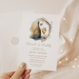 Waterverf Mystieke Elegante Bruidsbrunch Kaart