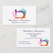 Waterverf naaddruk naaimachine visitekaartje (Voorkant / Achterkant)