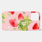 waterverf naadloos aardbeipatroon Case-Mate iPhone case (Achterkant (horizontaal))
