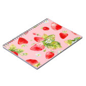waterverf naadloos aardbeipatroon notitieboek (Linkerzijde)