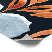 Waterverf naadloos floreel patroon met indigoflo poster (Hoek)