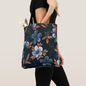 Waterverf naadloos floreel patroon met indigoflo tote bag (Dichtbij)