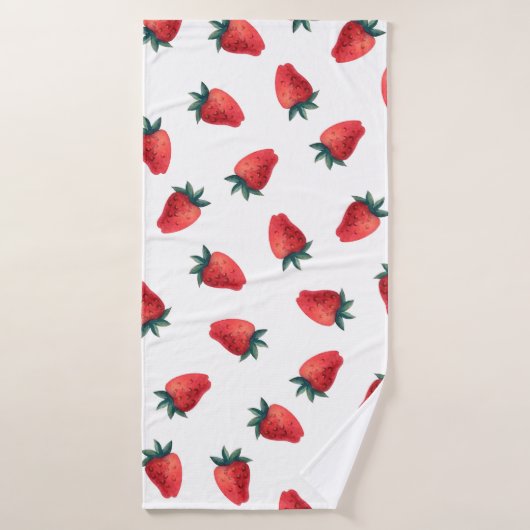 Waterverf naadloos met aardbeien badhanddoek (Badhanddoek)