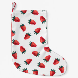 Waterverf naadloos met aardbeien kleine kerstsok