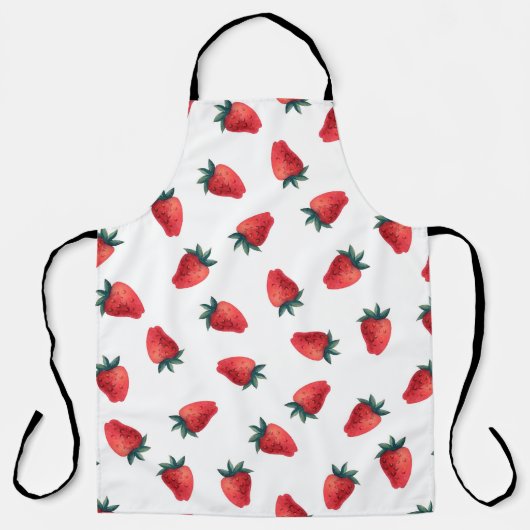 Waterverf naadloos met aardbeien schort (Voorkant)