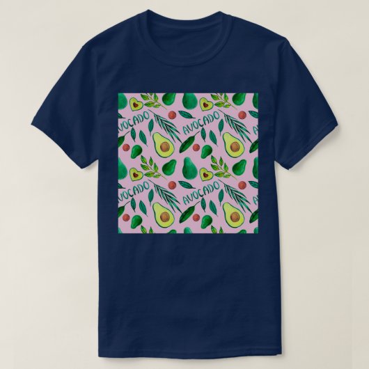 Waterverf naadloos met avocado's en bladeren t-shirt (Design voorkant)