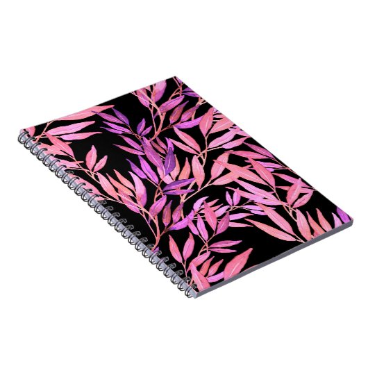 Waterverf naadloos met bladeren. BrightStor Notitieboek (Rechterzijde)