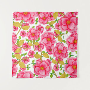Waterverf naadloos met bloemen. Vintage Wandkleed