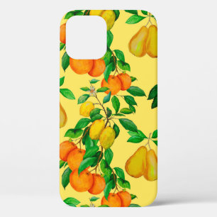 Waterverf naadloos met citrusvruchten, peren, che Case-Mate iPhone case