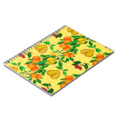 Waterverf naadloos met citrusvruchten, peren, che notitieboek (Linkerzijde)