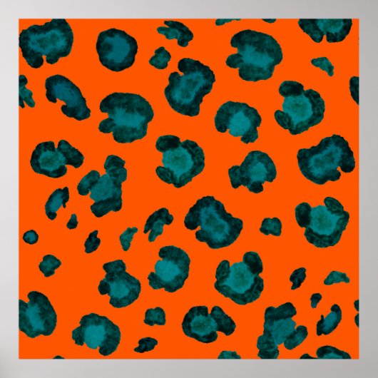 Waterverf naadloos met de luipaard. Fas Poster (Voorkant)