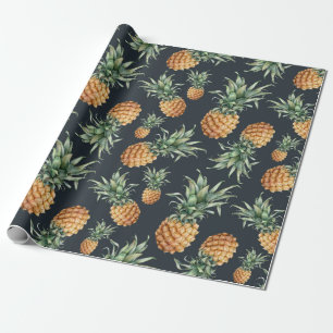 Waterverf naadloos met een rijpe ananas. H Cadeaupapier