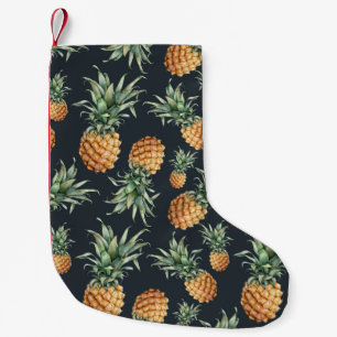 Waterverf naadloos met een rijpe ananas. H Kleine Kerstsok