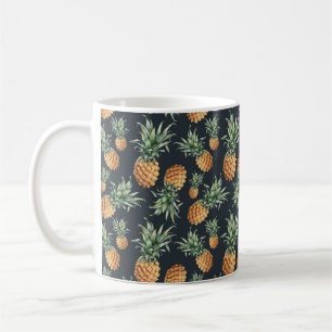Waterverf naadloos met een rijpe ananas. H Koffiemok