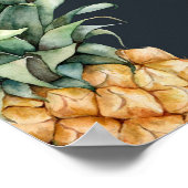 Waterverf naadloos met een rijpe ananas. H Poster (Hoek)