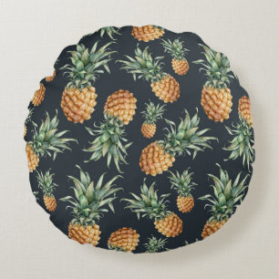 Waterverf naadloos met een rijpe ananas. H Rond Kussen
