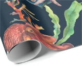 Waterverf naadloos met haaien en laminair cadeaupapier (Rol Hoek)