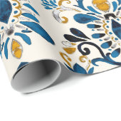 Waterverf naadloos met ikat. Tie dye wat Cadeaupapier (Rol Hoek)