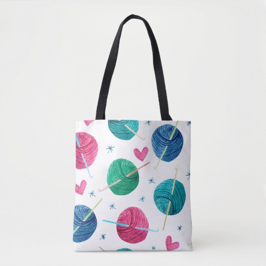 Waterverf naadloos met kleurrijke balletjes van tote bag (Voorkant)