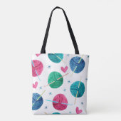 Waterverf naadloos met kleurrijke balletjes van tote bag (Achterkant)