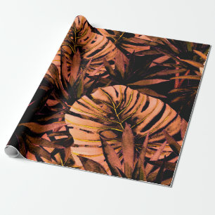 Waterverf naadloos met tropische bladeren: cadeaupapier