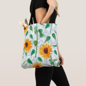 Waterverf naadloos met zonnebloemen tote bag (Dichtbij)