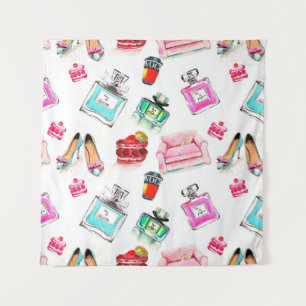 Waterverf naadloos mode glamour patroon waarop wandkleed