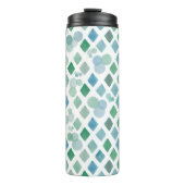 Waterverf naadloos op een witte achtergrond met ee thermosbeker (Voorkant)